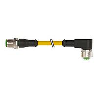 Murrelektronik 7700-40121-U040060 Sensor Cables / Actuator Cables M12 male 0 / M12 female 90, TPE 4x22AWG ye UL/CSA, ITC/PLTC 0.6m