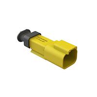 Amphenol SINE Systems AT04-2P-SR01YEL Receptacle 2 Position, Receptacle, Pin, SR01 Strain Relief (Standard Seal), Yellow Body