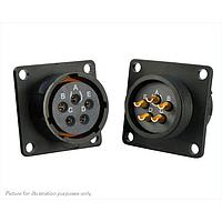 Eaton Souriau-Sunbank UTS014E5SZ Receptacles Plastic square flange receptacle, without backshell, with 5 female solder contacts, IP68/69K in unmated conditions, keying Z