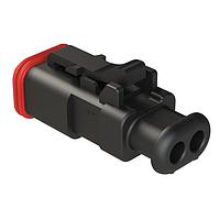 Amphenol SINE Systems AT06-2S-SR01BLK 2-Way Plug 2-Way Strain Relief Black