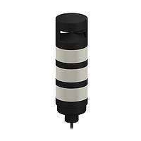 Banner Engineering TL70BGYAQP Tower Lights TL70 Tower Light; Black Housing: 3-Color Audible Indicator; Voltage: 12-30 V dc; Environ. Rating: IP65; Input: Bimodal; Colors: Blue Green Yellow; 150 mm (6 in) 5-pin M12 PVC Pigtail QD