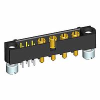 Harwin M80-5T10642M2-00-000-04-331 Power to the Board Datamate 2-Row Mix-Tek Male Vertical Throughboard Connector, Jackscrews + 3.5mm board mount, 6 x 3mm Throughboard signal contacts, 4 x 3.5mm Throughboard Power contacts