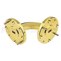 Fairview SMF-19HB-001 WR-19 Waveguide H-Bend Instrumentation Grade Using UG-383/U-Mod Flange With a 40 GHz to 60 GHz Frequency Range