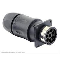 Eaton Souriau-Sunbank UTGX0JC128SW Receptacles Square flange receptacle, with cable gland backshell, for 8 female contacts, IP68/69K, keying W