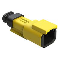 Amphenol SINE Systems ATM04-2P-SR01YL Connectors 2-way Receptacle, Female, Strain Relief Endcap, Yellow Body