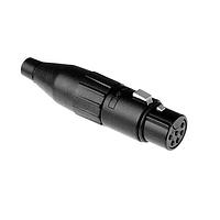 Amphenol Audio AC6AFBJ Cable Connectors 6 Pole XLR Female Cable Conn Machined Contacts Large Cable Clamp Black Finish