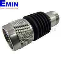 Fairview  SA6N5WA-06  6 dB Fixed Attenuator N Male To N Female Up To 6 GHz Rated To 5 Watts With Black Aluminum Heatsink Body