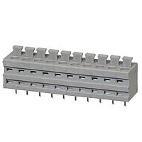 Same Sky (formerly CUI Devices) TBL009V-500-10GY-2GY Fixed Terminal Blocks Terminal block, screwless, 5.00, Vertical, 10, Gray w Gray Button