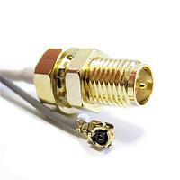 Siretta ASMG020ZN113S11 RF Cable Assemblies uFL TO SMA FEMALE BULKHEAD RP, 200MM 1.13MM CABLE