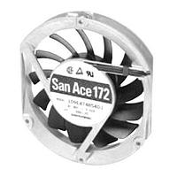 Sanyo Denki 109E4724P4H01 Axial DC Axial Fan, 172x147x25mm Round/Sidecut, 24VDC, Ribless, Tachometer, PWM