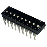 CTS Electronic Components 209-9LPSF DIP Switches THROUGH HOLE, GOLD DIP SWITCH, 9-POLE, LOW PROFILE ACTUATOR, BOTTOM SEAL, OFF, TUBE PACK