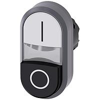 SIEMENS A6X30138623 Flat/Raised Button ILLUMINATED TWIN PUSHBUTTON. WHITE.BLACK