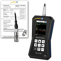 PCE VT 3900S-ICA Vibration Meter (0~399,9 m/s²; 0~399,9 mm/s; 600~50000 RPM; 0~3,9 mm; ISO Calibration Cert.)