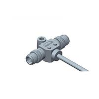 Amphenol LTW SS-080800-MM0-TSA02 Sensor Cables / Actuator Cables Circular Metric Connector, T Cable, Metal, A Coding, 2A, 08 pins, (End 1) Male Male, (End 2) Male Male, Screw Thread, Length 2000 mm, IP68 Mated