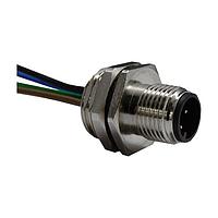 Stewart Connector SS-12000-009 Connectors M12 A-Code Connector Male Front Panel Mount Receptacle with 0.5M Leads 4 Contact