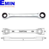 TOPTUL AOAC0608 Ratchet Double E-Star Ring Wrench (E6xE8 mm)