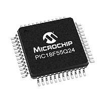 Microchip Technology PIC18F55Q24T-I/PT Microcontrollers 32KB Flash, 2KB RAM, 512bytes EEPROM, MVIO, 10b ADC2, 8b DAC, ACP, Comp, PWM,