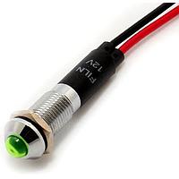 Mallory Sonalert FL1M-8SW-1-G12V Indicators LED GRN 8MM NUT 12VAC/DC