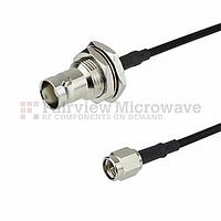 Fairview FMC0238174 SMA Male to BNC Female Bulkhead Cable RG-174 Coax