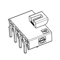 Molex 200241-1215 Shrouded Mega-FIT R/A Top Latch Tin 5ckt BLK