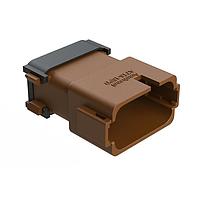 Amphenol SINE Systems AT16-15PD-EK02 Connectors 15 Position Receptacle, Pin, Keyed D, End Cap, Reduced Diameter Seal, Brown