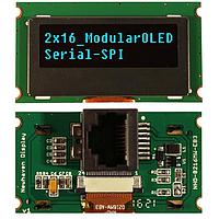 Newhaven Display NHD-0216MW-EB3 OLED Displays OLED 2 X 16 CHAR SPI MPU RJ45 Ethrnet