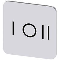 SIEMENS 3SU19000AF810QK0 Labeling Plate, I O II INSCR. LABEL,SILV 22 X 22MM,SYMB: I O II