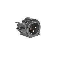 Amphenol Audio AC3MAV2-AU-PRE XLR Connectors 3 Pole XLR M Chassis Mount AType Gold Plate Contact Vert PCB Mount Black Finish