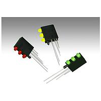 BIVAR H320CGDL-LP LED Circuit Board Indicators LED Assembly, Right Angle, 3 mm LED, Tri-Level, 1 Station, Green, 565 nm