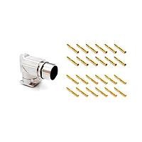 Amphenol Audio TM2PNBULK Circular MIL Spec Connector 1/4" Mono Straight Phone Plug, PRO Range, Metal Backshell, Satin Finish, Bulk Packaging