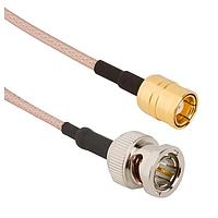 Amphenol RF 095-850-208M200 RF Cable Assemblies BNC Straight Plug to Mini-SMB Straight Plug RG-179 75 Ohm 2 M (78.74 Inches)