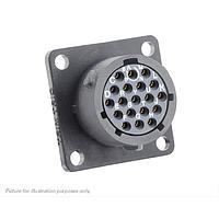 Eaton Souriau-Sunbank UTSX014D19SY Receptacles Square flange receptacle, without backshell, with 19 female PCB contacts, IP68/69K in unmated conditions, keying Y