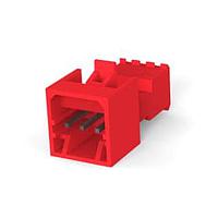AMP Connectors - TE Connectivity 3-647000-3 Plug Housing 03P C/E 22AWG POSTED W/RED STRIPE