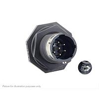 Eaton Souriau-Sunbank UTGX710D7PW32 Receptacles Jam nut receptacle & hold down clips,without backshell, with 7 male PCB contacts, IP68/69K in unmated conditions, keying W