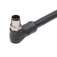 Molex 1205000352 Sensor Cables / Actuator Cables M12 Single-Ended Cordset 4 Poles Male (90) to Pigtail 16 AWG Black 5.0m Lngth