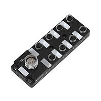 Banner Engineering JB-8M12-M23-N24 Sensor Cables / Actuator Cables Junction Block, 8 Port M12, 8 NPN, 12-pin M23 Connector, Signal & Power LEDs