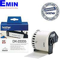 Brother DK-22205 paper roll (62mm x 30.48m), black and white background