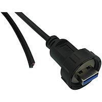 Stewart Connector 67U3AD-006-K USB 3.0 IP67 USB 3.0 Type A Male to Free End  6FT