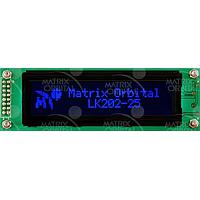 Matrix Orbital LK202-25-FB-E LCD Character Display Modules 20x2 Blu Txt Blk B/G Ext Temp 25 key