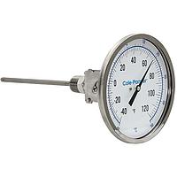 Cole parmer EW-90590-34 Adjustable-Angle Industrial Bimetal Thermometer (-40-50°C; 12”Stem; 3"Dial)