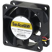 Sanyo Denki 9WPA0624S4002 Axial DC Axial Fan, 60x60x25mm, 24VDC, Splash/Dust Proof, High Performance, IP68 Rated