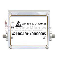 Fairview SPA-180-30-01-SMA-B 6 GHz to 18 GHz, Medium Power Broadband Amplifier with 1 Watt, 30 dB Gain and SMA