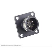 Eaton Souriau-Sunbank UTGX010D6P Receptacles Square flange receptacle, without backshell, with 6 male PCB contacts, IP68/69K in unmated conditions