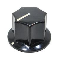 Shin Chin PN-21D/6.4 Cylindrical Knob with Skirt Black Knob Black 0.94Dx0.59H