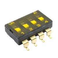 E-Switch KAG04TGGR DIP Switches DIP, SPDT, SMT, 4 pos