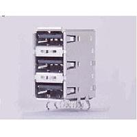 Amphenol CONEC 33UBAR-TSN1R USB Connector A Type PCB R/A (Triple) USB TYPE A PCB RA TRIPLE STACKED