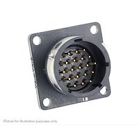 Eaton Souriau-Sunbank UTGX014D19PW Receptacles Square flange receptacle, without backshell, with 19 male PCB contacts, IP68/69K in unmated conditions, keying W