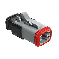 Amphenol SINE Systems AT06-4S-SR01GRY Plug 4-Way Plug Female Connector with Strain Relief Endcap, Standard Seal, Gray