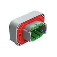 Amphenol SINE Systems ATM15-08PC-BM04 Connectors Str Flng Mnt PCB Rcp 8POS Gry Tin Cont C