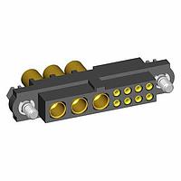 Harwin M80-4C10805F1-03-325-00-000 Power to the Board Datamate 2-Row Mix-Tek Female Crimp Connector, Hexagonal slotted jackscrews, 8 x Small Bore (24-28 AWG) signal contacts, 3 x 12 AWG Power contacts